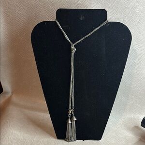Elegant Silver Tassel Necklace
